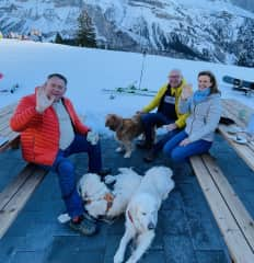 On holiday with our friend and his 3 labradors