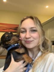 Rosa - slightly anxious, wonderfully cute sausage who loved to play but also values her own space.