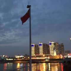 Yichang night boat tour. Our apartment buildings !