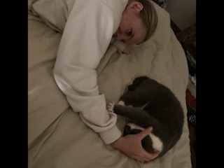 Cat of our host family on vacation, came up to our cabin in the evenings to cuddle