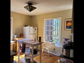 Kitchen includes rice cooker, water boiler, Instapot and oven.