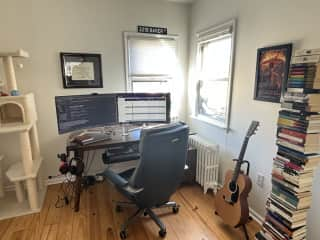 This is the additional WFH space that can be used when more than one guest is staying. When only a solo guest is staying, we kindly ask that you only work at the desk located in your bedroom. Thank you!