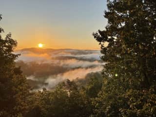 You will see the sunrise every morning from our back deck.