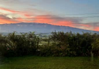 View of Mauna Kea from our upstairs office and screened lanai