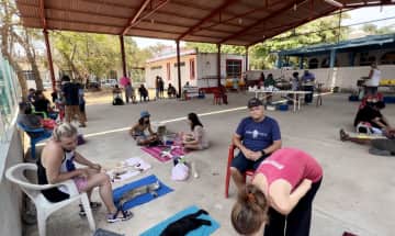 Volunteering at a free animal care clinic in Oaxaca Mexico.
