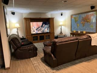 Lower level Family room W/ 71" HD TV