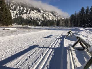 The Methow Valley is a Nordic skiing Mecca. The closest trailhead is in Winthrop, 8 miles away.  (Ice rink too)