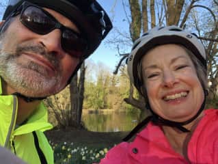 And a terrible selfie of Mehrdad and I in clashing  Battenberg  outfits…
