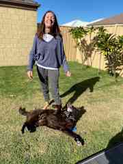Having a play in the winter sun- Lady Spencer.