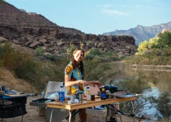 This is me hosting dinner on a raft trip on the Green River.