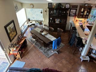 dining area and kitchen bar on main floor