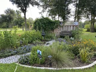 Enjoy sitting in the butterfly garden on a sunny day