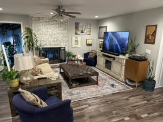 living room area with smart TV