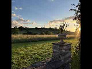 The golden hour just before sunset.