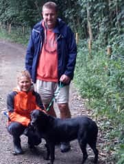 Walking Alice the black lab in the UK