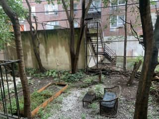 Communal backyard area for relaxing on sunny days