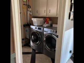 Laundry room inside the home