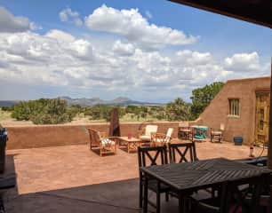 View of the Cerrillos Hills from our partially covered patio.