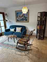 The sitting room, overlooking the garden.