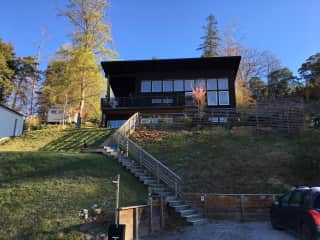 the garden is much more established but this photo shows the stairs up to the house. It is also south facing and very sunny so it gets very warm.