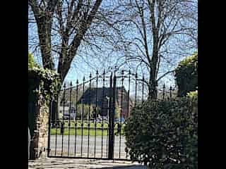 Front gates to green ……