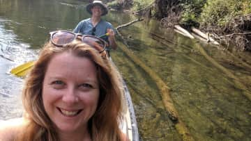 Tracy and Andy Canoeing the Current River, MO