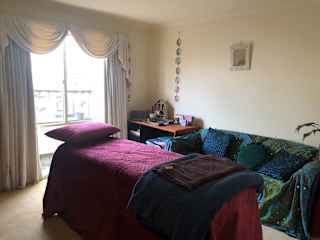 This is the main bedroom with ensuite attached that is available for sitters.  We only use this room for treatments and consults but the massage table can be packed up and the sofa is also a bed.