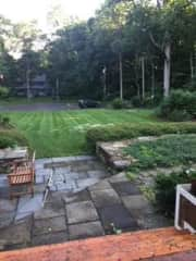 front porch, patio and yard