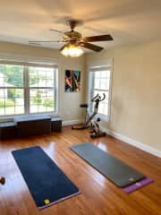 View of second floor exercise studio.