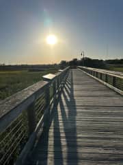 where the trail in our neighborhood opens up to...at Shem Creek