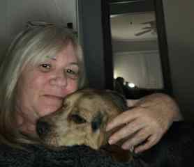 Molly and myself having a cuddle.