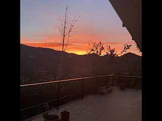 Evening sunset views to the west. The Ginkgo tree standing tall. In springtime, step out onto the terrace at night and let yourself be enchanted by the soulful songs of the nightingales—a truly magical experience under the stars!