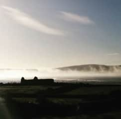 Our view of the beach and church