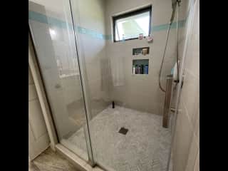 And shower.