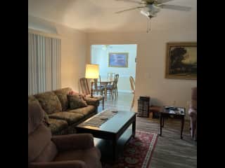 Living room and dining room