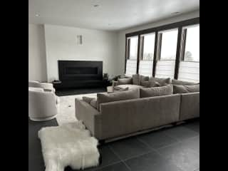 Living room with gas fireplace