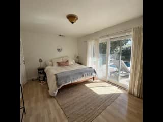 Primary bedroom - looks out on the pool.
