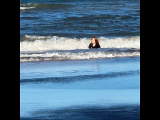 In the waves at a house sit in Ormond Beach, FL.