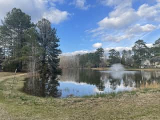 Pond with walking trails in neighborhood- can fish here