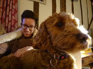 Theo with Ziggy... who likes to steal the camera's attention at all times!