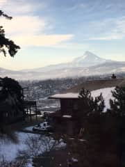 View of Mt. Hood from living room.