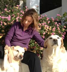 Susan with Sheba and Leo