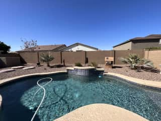 Backyard Pool with waterfall