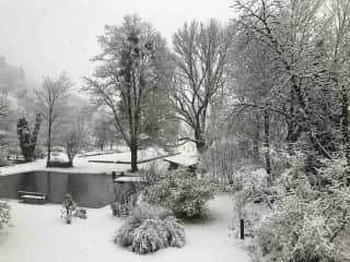 View from the balcony in winter