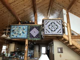 looking up at loft bedroom