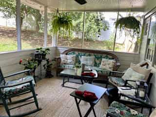 We spend a lot of time in the screened in porch.