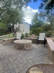 Backyard with fire pit