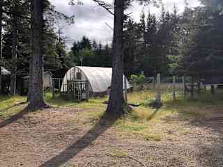 Green house and empty chicken coop. One day we will get chickens.