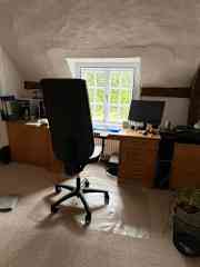 The office overlooking the garden.