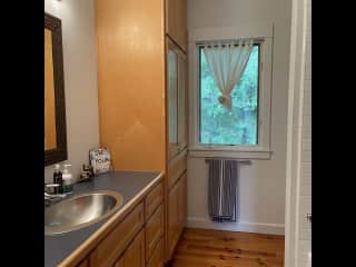 Upstairs bathroom with shower and tub